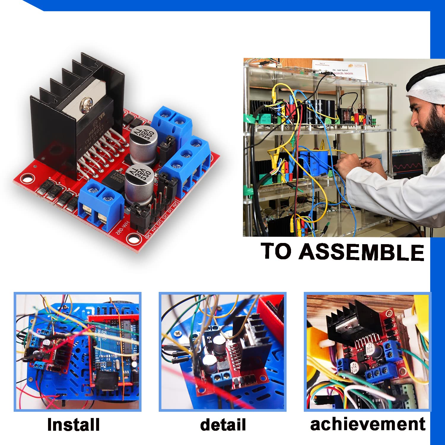 Placa controladora de accionam - L298N Module reseña y precio