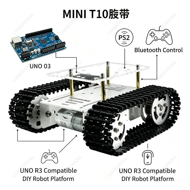 Chasis de Tanque de Orugas Min - Tracked Robot Chassis reseña y precio